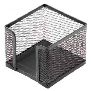 Caja de notas Forpus, 9,5x9,5 cm, negra, metal perforado 1005-008