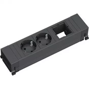 Alargador de corriente Bachmann 916.060 0,1m 2 salidas de CA negro