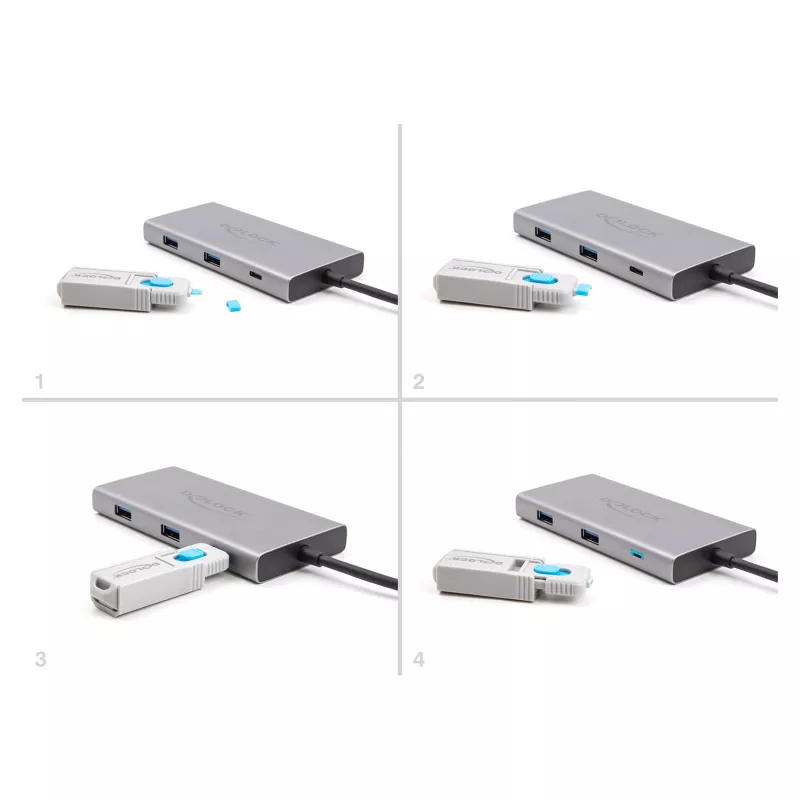 Bloqueador de puertos DeLOCK USB Type-C 10 puertos azul