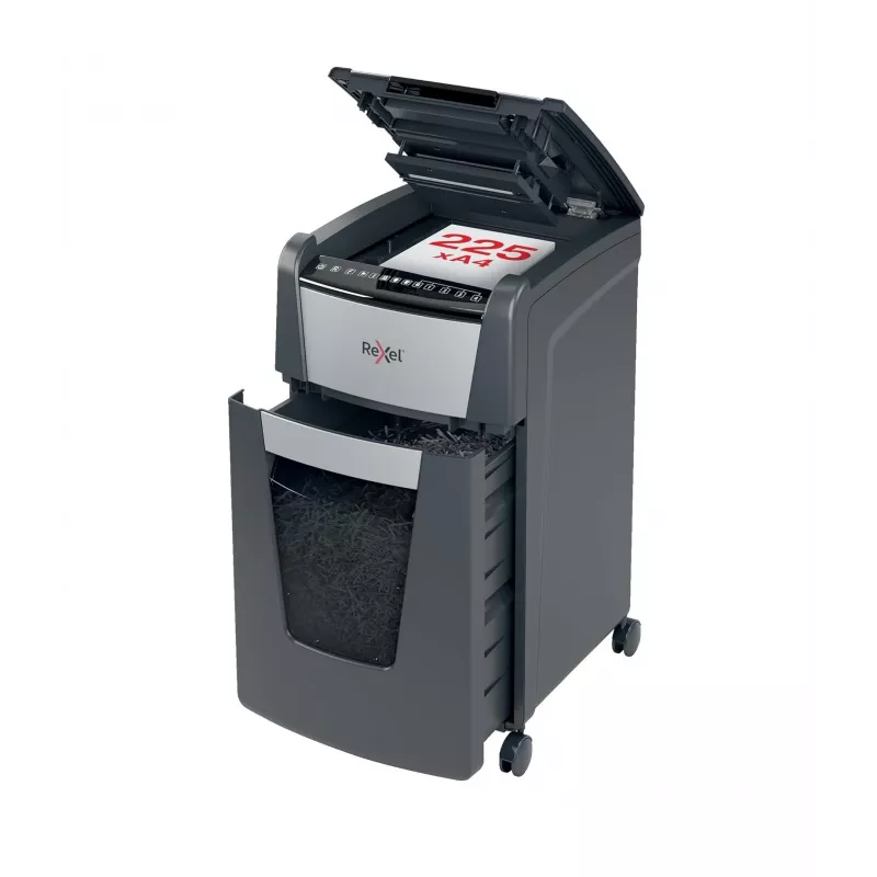 Destructora de papel automática Rexel Optimum AutoFeed+ 225X corte cruzado P4