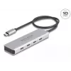 DeLOCK Hub USB Type-C 10 Gbps 4 puertos Aluminio Gris