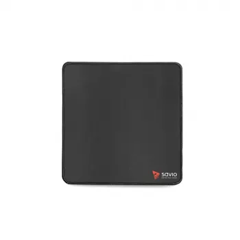 Alfombrilla de ratón SAVIO Black Edition Turbo Dynamic S — tela/goma, 250×250 mm, 2 mm, bordes cosidos, antideslizante