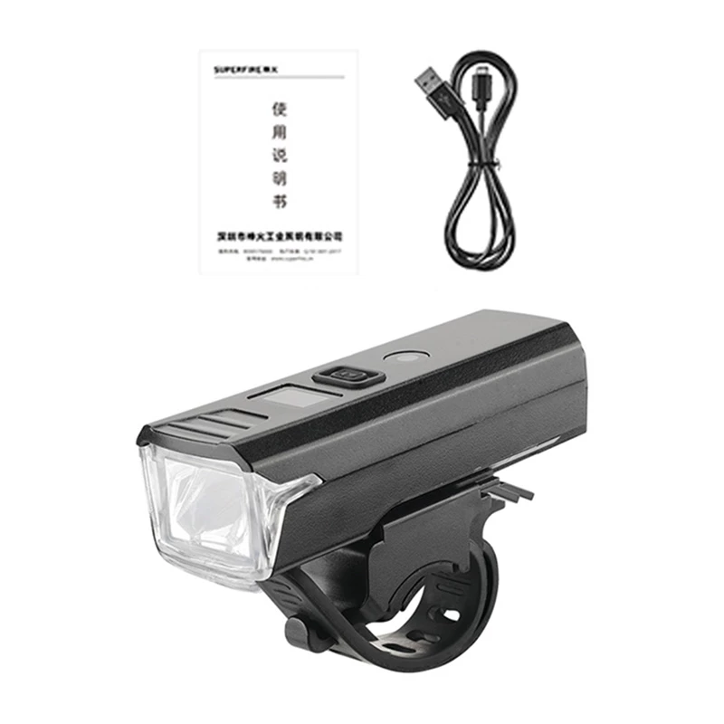 Luz delantera LED para bicicleta Superfire D6 (modelo BL56-B) — luz de bicicleta recargable compacta