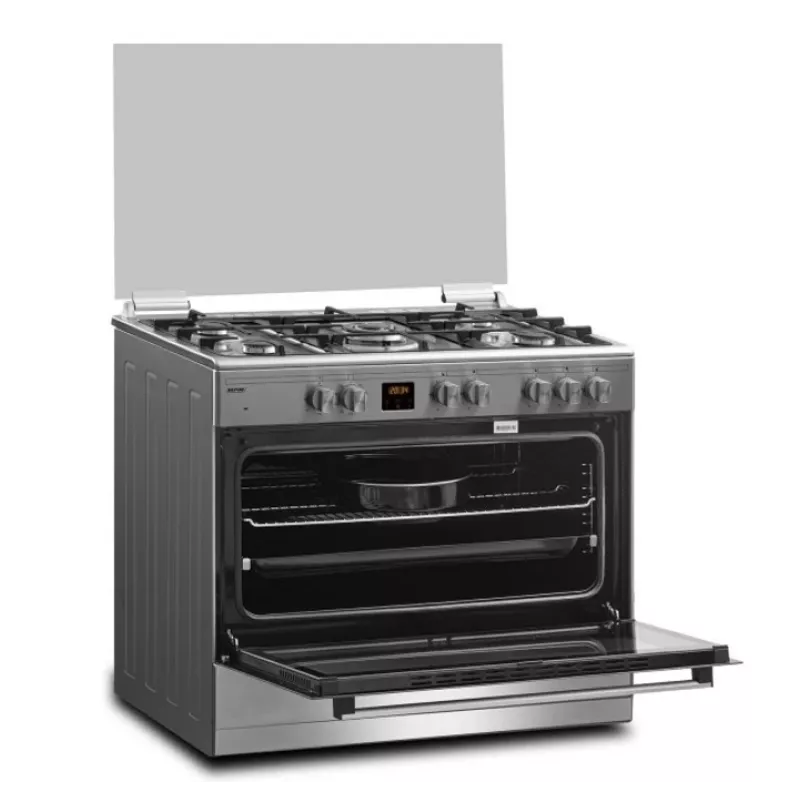 Cocina de gas y eléctrica MPM MPM-93-KGM-33 90 cm acero inoxidable, clase de eficiencia energética A