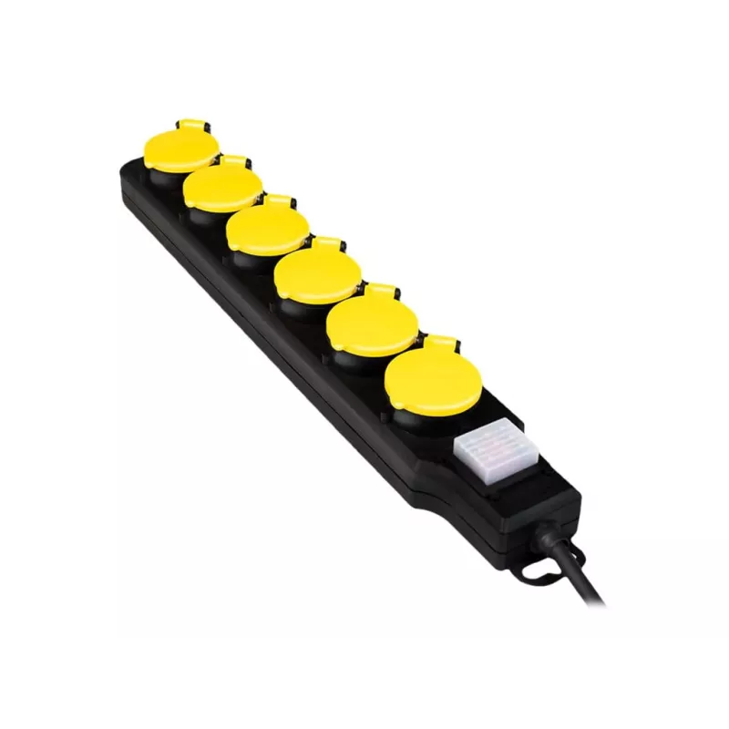 Regleta de alimentación LogiLink LPS256 1.5m 6 tomas AC exterior negro amarillo