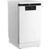 Lavavajillas independiente BEKO BDFS26120WQ, clase de eficiencia energética E, ancho 45 cm, 6 programas, motor inverter, tercer cajón, blanco