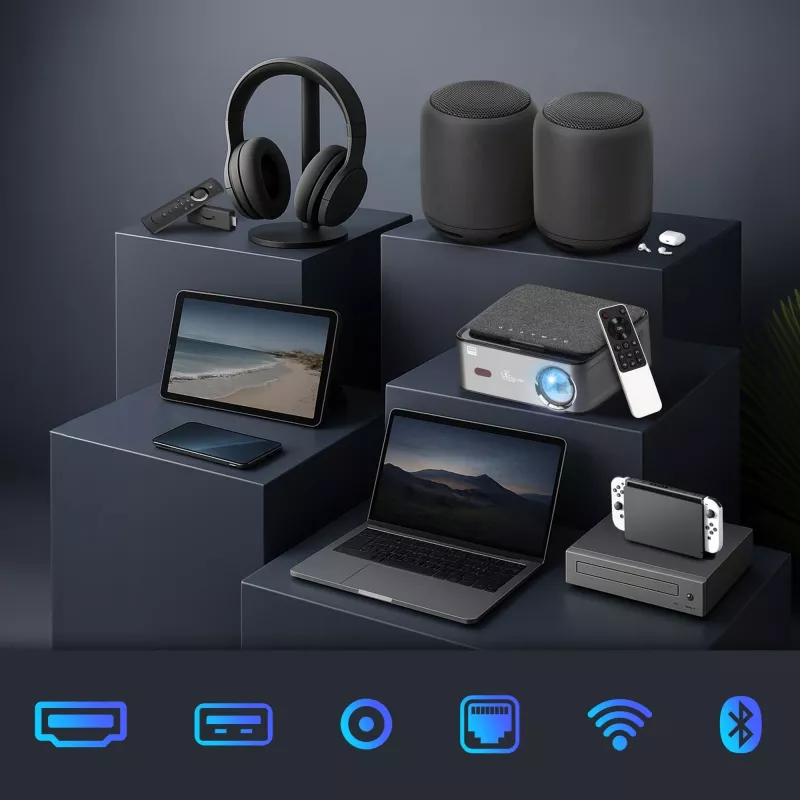 Proyector Extralink Smart Life Vision Pro 450 ANSI, 1080p, Android 9.0