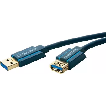 Cable USB ClickTronic 1,8 m USB 3.0 A/A m/h 1,8 m USB-A-USB-A azul, cable USB (70119)