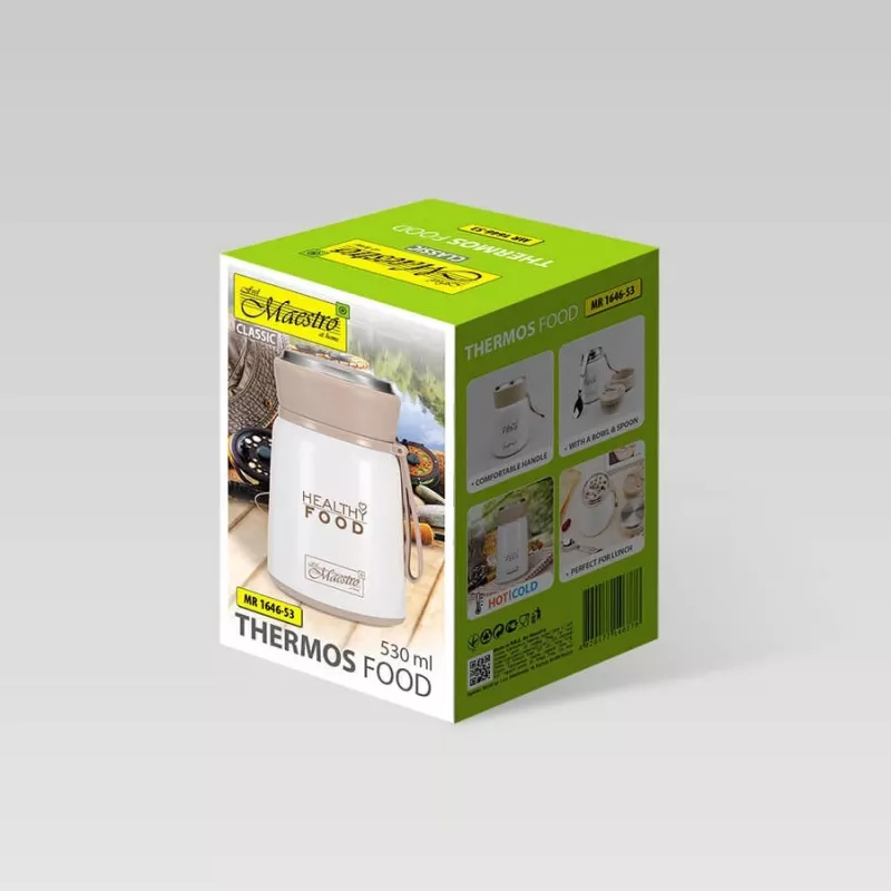 Maestro MR-1646-53 termo para comida, 0,53 l, beige / blanco