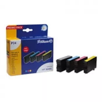 Pelikan PromoPack P74 Juego de cartuchos de tinta, negro/cian/magenta/amarillo, compatible con HP 364XL (N9J74AE)