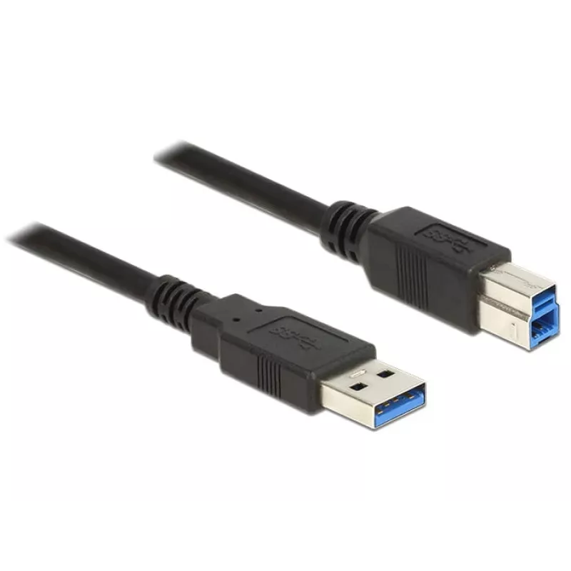 Cable USB DeLOCK 85070 USB 3.2 Gen 1, 5 m, USB A USB B, negro