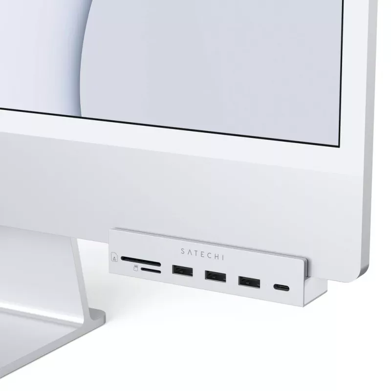 Dock para portátil / replicador de puertos Satechi ST-UCICHS USB 3.2 Gen 1 Type-C, puertos USB-A, SD/MicroSD, plata