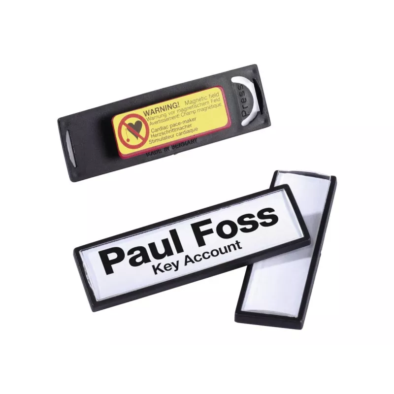 Durable CLIP-CARD - Placa de identificación - para 17 x 67 mm - imán - negro (pack de 25)