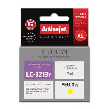 Cartucho de tinta Activejet AB-3213YN (sustituto de Brother LC3213Y; Supreme; 7 ml; amarillo)