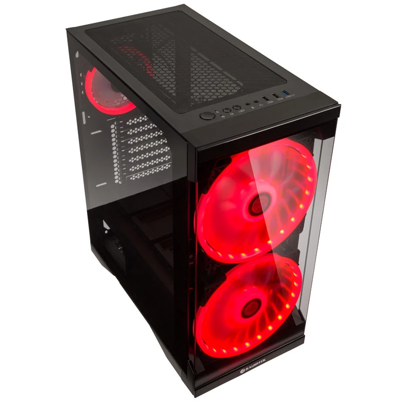 SILENOS PRO versión negra con ventilador ARGB y cristal templado