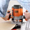 Fresadora Router/Trimmer Black & Decker KW1200EKA-QS — fresadora compacta con ajustes de profundidad regulables, diseño ergonómico