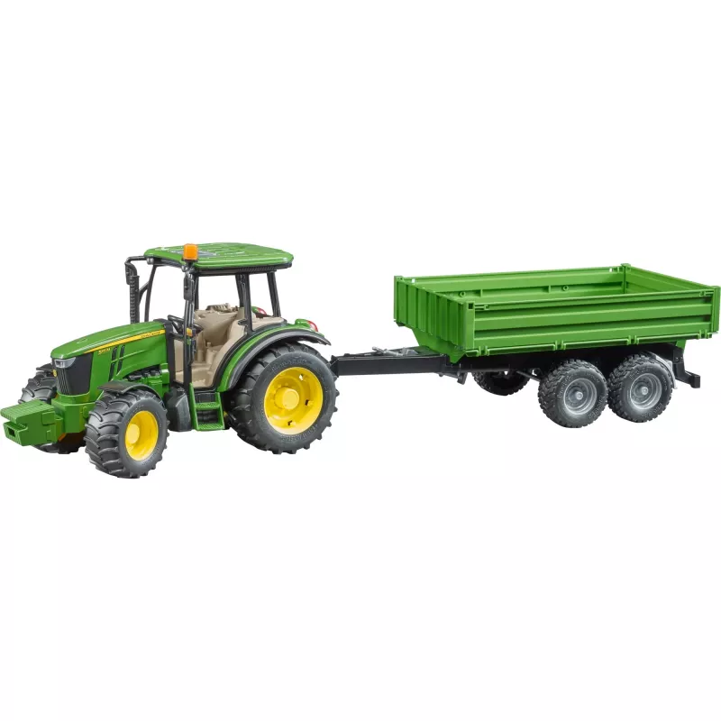 Modelo de tractor BRUDER John Deere 5115 M con remolque basculante