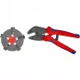 Knipex 97 33 02 Alicate crimpador de cables Herramienta de crimpado Azul, Rojo