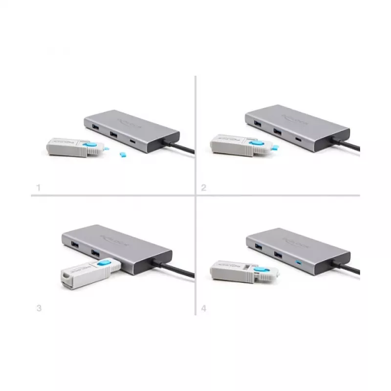 Bloqueador de puertos DeLOCK 20926 USB Type-C 5 uds. + herramienta de bloqueo