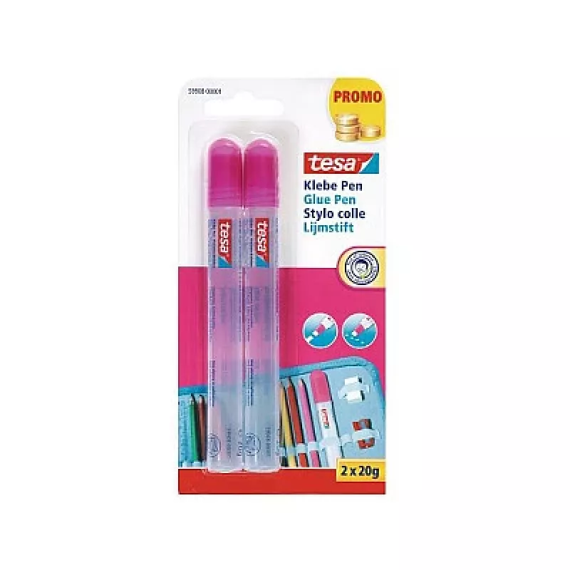 Barra de pegamento Tesa 59908-00001-04, 2 x 20 g barras de pegamento recargables