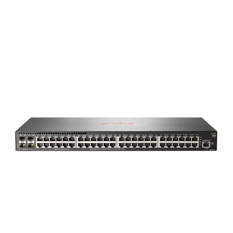 HPE - Serie Aruba - Switch - 2930F 48G 4SFP+ - L3 - gestionado - 48 x 10/100/1000 + 4 x 1 Gigabit/10 Gigabit SFP+ (Uplink) - montaje en rack