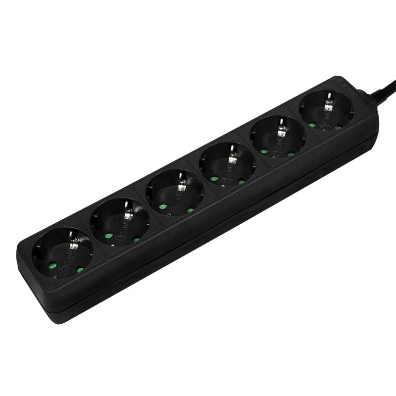 Regleta de enchufes LogiLink LPS238B 1,5 m 6 tomas AC interiores negra