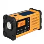 Radio de emergencia portátil Sangean MMR-88 (USB-C) amarilla — manivela, solar, batería, AM/FM, alerta meteorológica