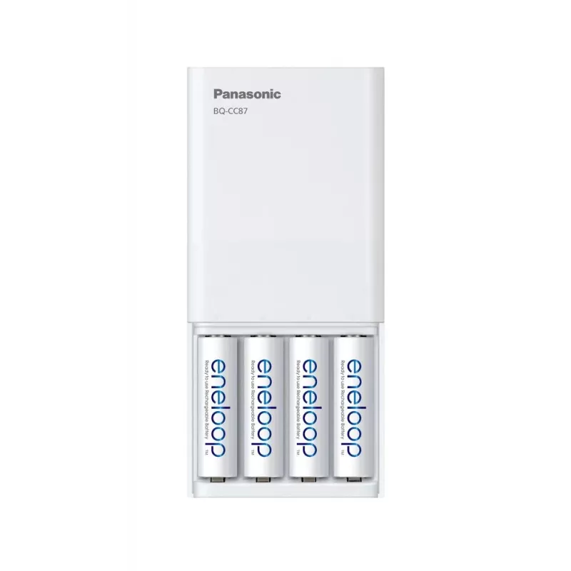 Cargador USB PANASONIC Eneloop Smartplus BQ-CC87 + 4x AA 2000 mAh (K-KJ87MCD40USB)