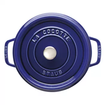 Cocotte redonda de hierro fundido Staub 24 cm Azul oscuro