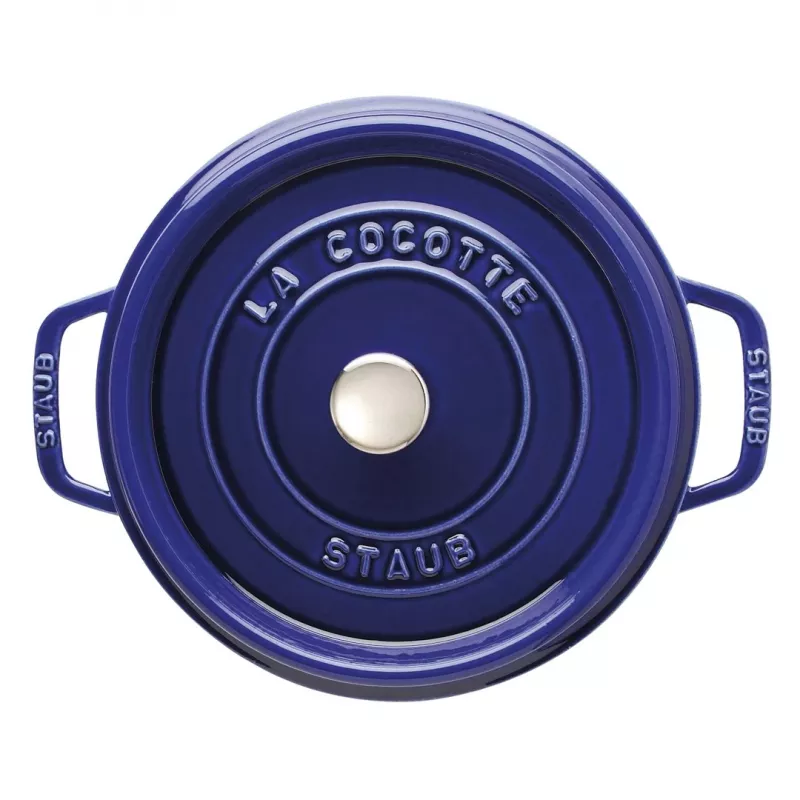 Cocotte redonda de hierro fundido Staub 24 cm Azul oscuro