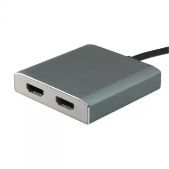 Adaptador Equip USB Type-C a 2 x conector hembra HDMI, 3.2 Gen 1 (3.1 Gen 1), USB Type-C, salida HDMI, 4096 x 2160 píxeles