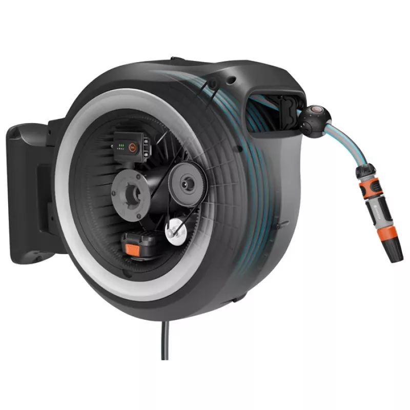 Gardena PowerRoll XL 18V caja de manguera de pared a batería, 35 m, sin batería