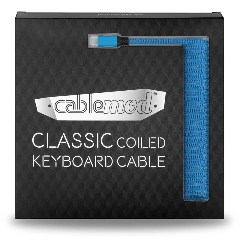 CableMod Classic cable en espiral para teclado CM-CKCA-MLB-KLB150KLB-R, de Micro USB a USB-A, 150 cm, azul (Spectrum Blue)