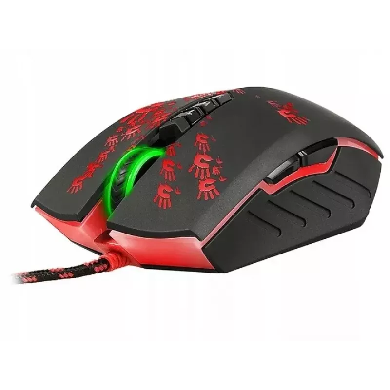 Ratón gaming A4Tech BLOODY A60 — óptico, ambidiestro, 6200 DPI, USB Type-A, 8 botones, negro