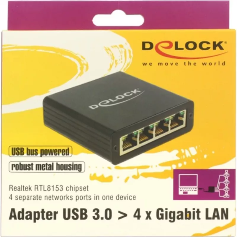 Hub de interfaz DeLOCK 62966 negro