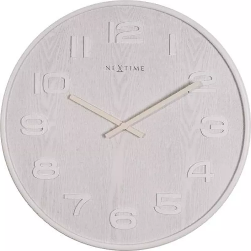 NeXtime 3096WI - Reloj de pared - Reloj de cuarzo - Redondo - Blanco - Madera - Madera