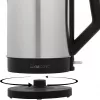 Hervidor de agua Clatronic 1,5 L 2200 W Negro Acero inoxidable