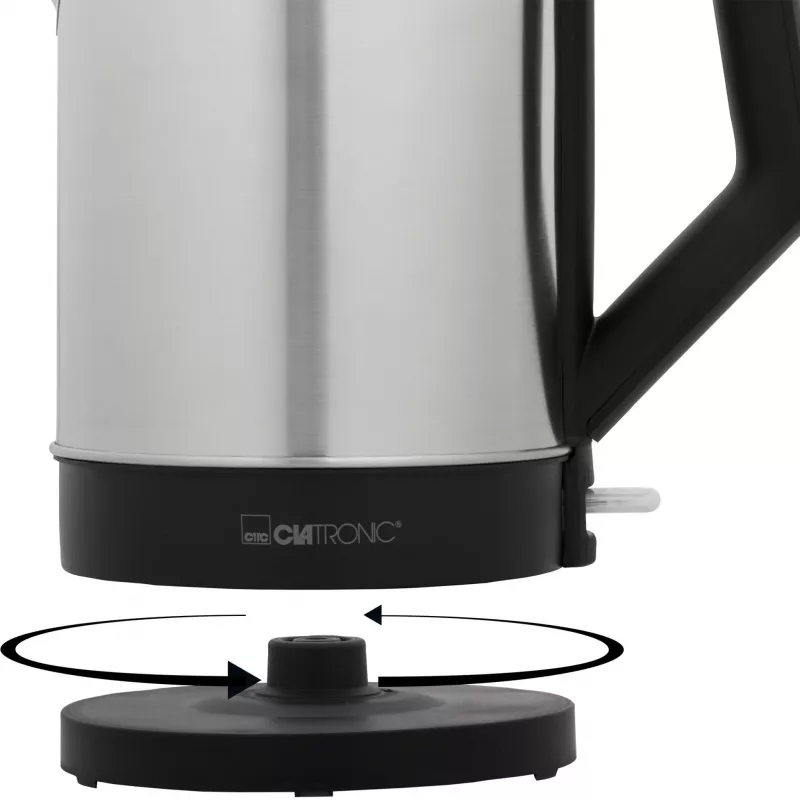 Hervidor de agua Clatronic 1,5 L 2200 W Negro Acero inoxidable