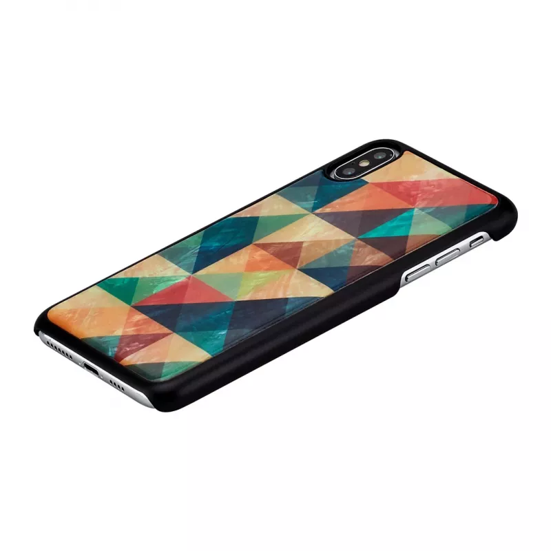 Funda para móvil iKins para iPhone XS Max — patrón mosaico, negra