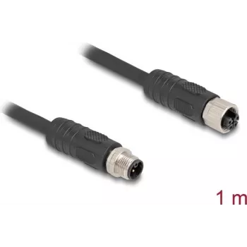 Cable de sensor/actuador DeLOCK 80519 1 m RST M12 negro