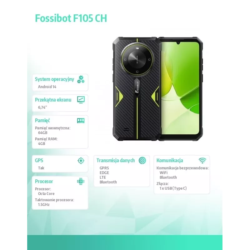 Smartphone FOSSiBOT F105 – modelo F105 verde CH