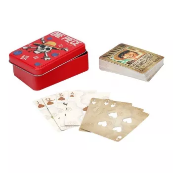 Cartas Paladone One Piece en lata metálica — tamaño baraja estándar