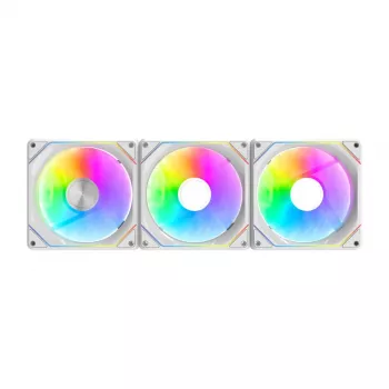 Ventilador de caja Darkflash Gauss G24 3-in-1 blanco 120 mm — set de 3, 120 mm