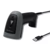 Lector de códigos de barras de mano QOLTEC 50863 — escáner 1D/2D, USB con cable, sensor LED, negro, 5V, cable de 1,8 m
