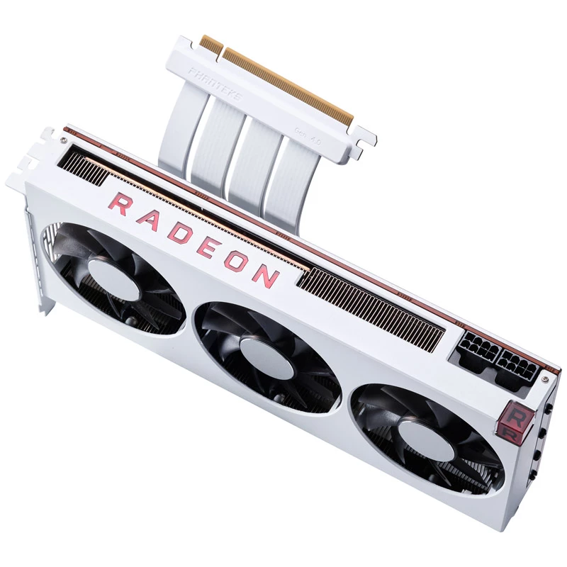 Cable plano Riser PCI-E 4.0 x16 PHANTEKS, 180 grados, 30 cm - blanco
