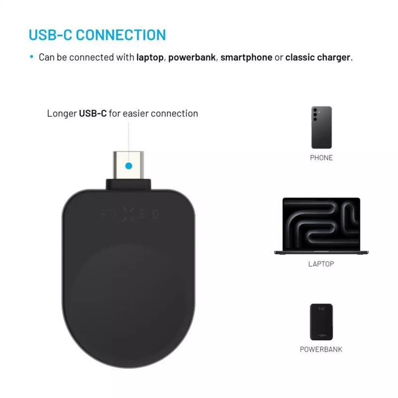 Adaptador de carga USB-C fijo para Samsung Galaxy Watch FIXDW-SAP-BK negro