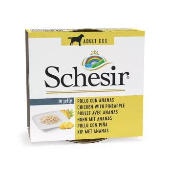SCHESIR pollo con piña en gelatina - Comida húmeda para perros - 150 g