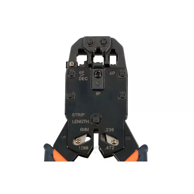 Alicates de crimpar RJ45 Extralink 4P+6P+8P con trinquete para conectores modulares, 1 ud.