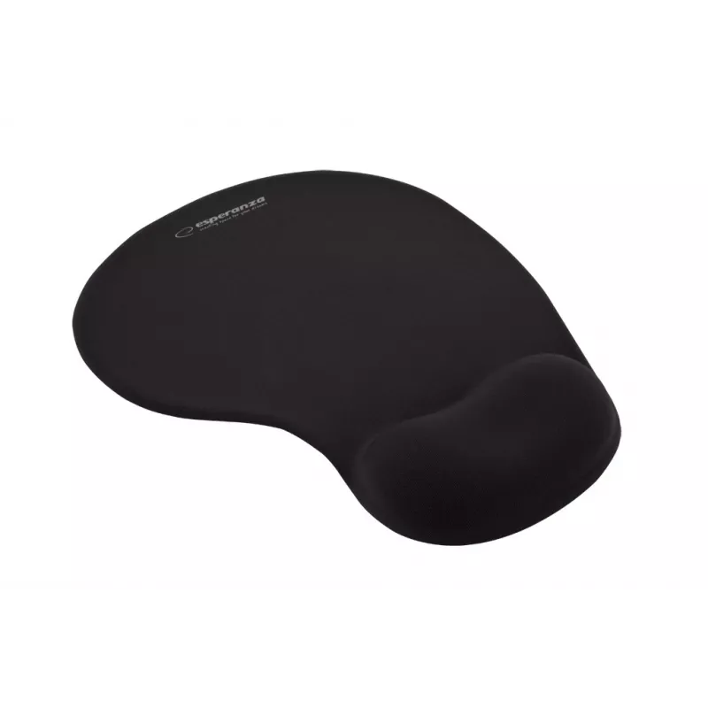 Alfombrilla de ratón ESPERANZA EA137K, negra, con reposamuñecas de gel, base antideslizante, uso universal
