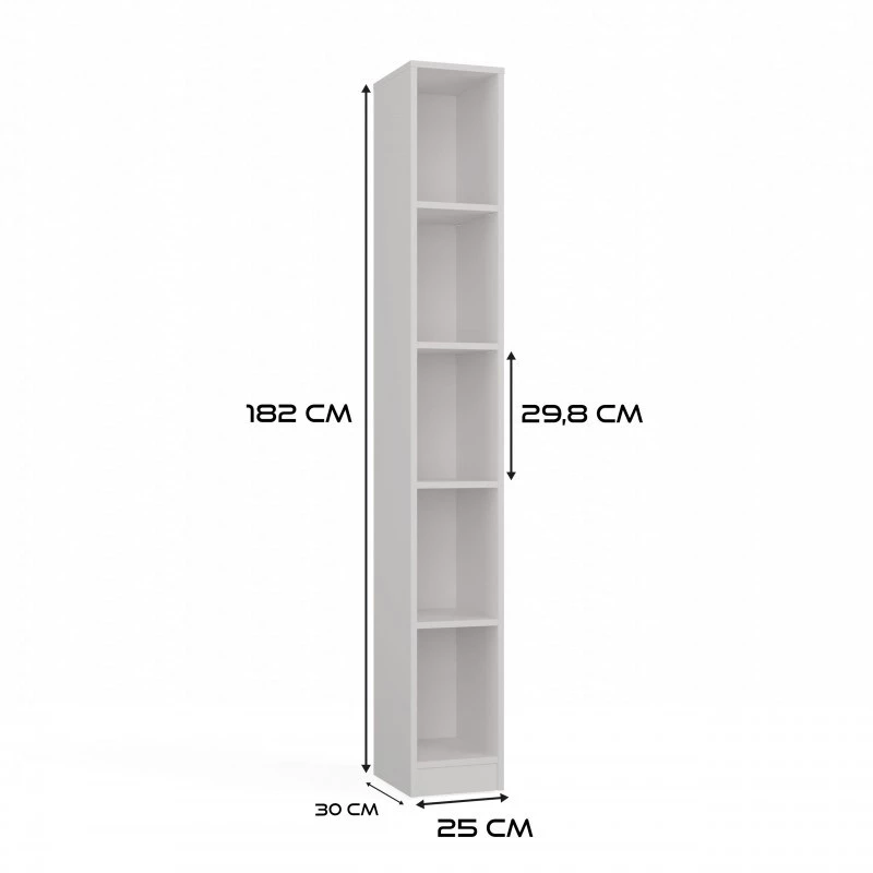 Estantería top e shop REGAŁ R25 25 cm blanca – estantería de una pieza